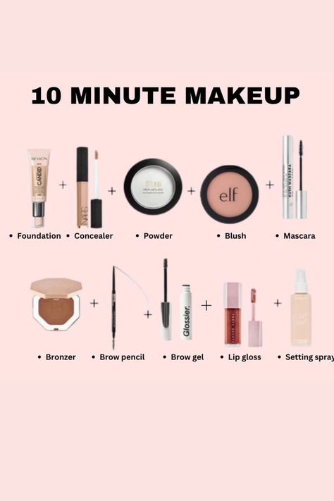 #quickmakeup #easybeauty #10minutemakeup #makeuproutine #timeefficient #beautyhacks #naturalmakeup #minimalistmakeup #everydaymakeup #fastbeauty 10 Minute Makeup, Makeup Routine Guide, Makeup Names, Beginner Makeup Kit, Makeup Hacks Videos, Face Female, Makeup Order, Learn Makeup, Beginners Eye Makeup