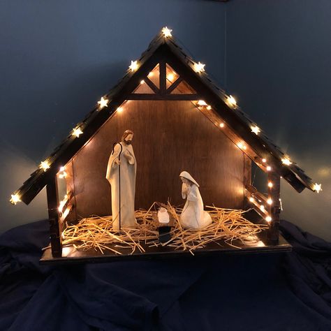 Christmas Nativity Scene Diy, Christmas Nativity Scene Display, Christmas Crib Ideas, Nativity Scene Diy, Nativity Scene Display, Crib Ideas, Christian Christmas Decorations, Crib Decoration, Christmas Crib