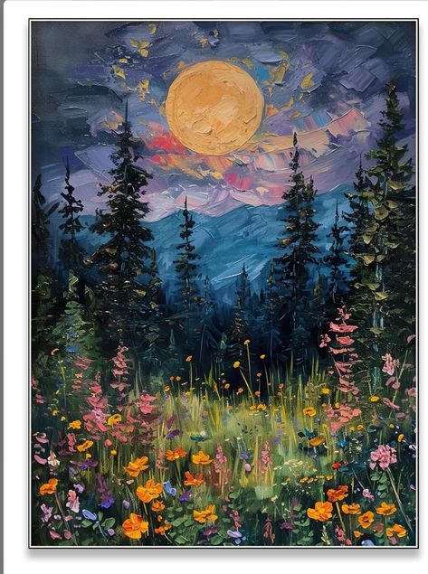 Mixed Painting Ideas, Easy Large Acrylic Painting Ideas, Photography Painting Ideas, Sentimental Painting Ideas, Acrylic Painting Easy Landscape, Painting Representing Love, Jewel Tone Painting, Easy Painting Designs On Canvas, Diy Nature Painting