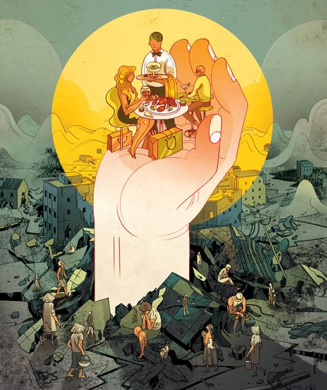 The World Bank Is Supposed to Help the Poor. So Why Is it Bankrolling Oligarchs? | Mother Jones Victor Ngai, Victo Ngai, رسم كاريكاتير, Storyboard Artist, Meaningful Art, Poster Drawing, Key Visual, Illustrations And Posters, Editorial Illustration