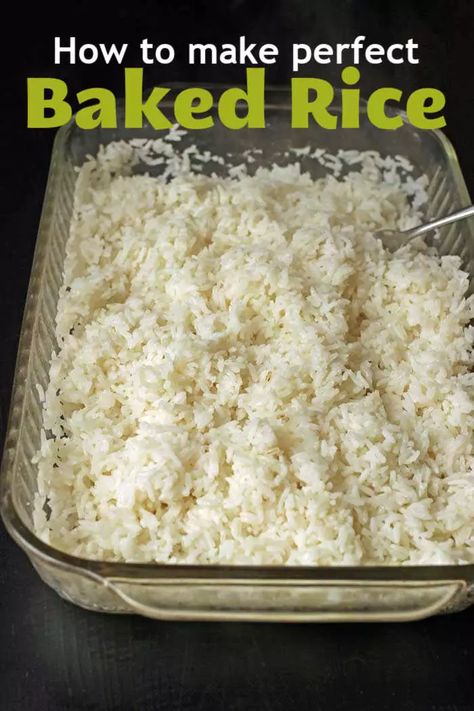 Rice In Oven Recipe, Freezing Cooked Rice, Oven Rice, Oven Baked Rice, Rice Bake Recipes, Grain Dishes, Rice In The Oven, Rice Video, Cook Rice