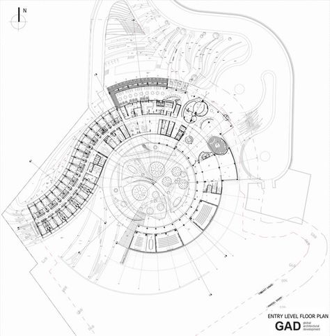 Eskisehir Hotel and Spa / GAD Architecture Curvilinear Architecture Plan, Hotel Project Architecture, Thermal Hotel, Hotel Design Architecture, Hotel Floor Plan, Hotel Floor, Plans Architecture, Hotel Concept, Hotel Plan