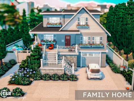 Sims 4 Family House, Lotes The Sims 4, Sims 4 House, Family Houses, Sims 4 Family, Sims 4 House Plans, Sims 4 House Building, Island Villa, Sims 4 House Design