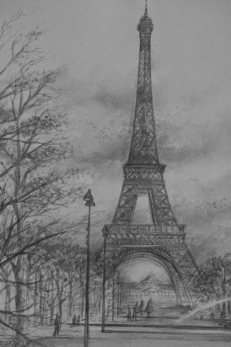 Mia Bella Passions: FREE Printables City Landscape Drawing Pencil Easy, Sketching Scenery, Eiffel Tower Clip Art, Scenery Sketch, Pencil Sketches Landscape, Eiffel Tower Drawing, Landscape Sketches, Fall Craft Ideas, Hipster Drawings