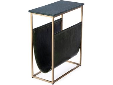 Butler Specialty Company Living Room Edie Side Table 5450475 Magazine Rack Table, Leather Side Table, Magazine Table, Magazine Storage, Marble And Gold, Living Room End Tables, Furniture Side Tables, Sofa Tables, Green Marble