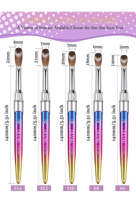 EBANKU Acrylic Nail Brush, 100% Pure Kolinsky Acrylic Brushes Size 6 Round Shaped Oval Nail Art Painting Brush for Acrylic Application, Colorful Metal Handle Professional Nail Brush for Women (#6) Oval Nail Art, Oval Nail, Nail Art Painting, Acrylic Application, Acrylic Nail Brush, Nail Techniques, Painting Brush, Acrylic Brushes, Nail Brush