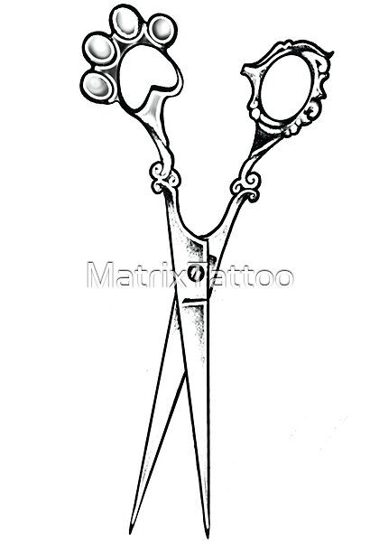 Pet groomer Tattoo Design by MatrixTattoo | Redbubble Pet Groomer Tattoo, Dog Groomer Tattoo Ideas, Scissors Tattoo Design, Dog Grooming Tattoo, Groomer Tattoo, Dog Groomer Tattoo, Grooming Tattoo, Scissor Design, Drawing Pics