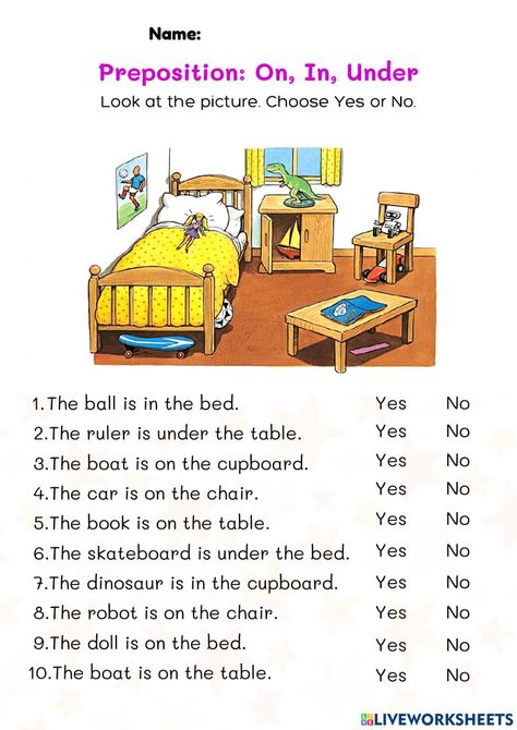 Preposition In On Under Worksheet, In On Under Worksheet, In On Under, Preposition Worksheets, Irregular Past Tense, Irregular Past Tense Verbs, Life Skills Class, Regular And Irregular Verbs, Simple Past Tense