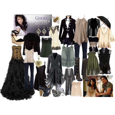 My first wardrobe plot for Melinda Gordon from "Ghost Whisperer" - Bri (b-scottyer on Polyvore) Ghost Whisperer Style, Melinda Gordon, Ghost Whisperer, Casual Cosplay, Jennifer Love Hewitt, Romantic Style, Character Outfits, Shoes And Accessories, Serie Tv