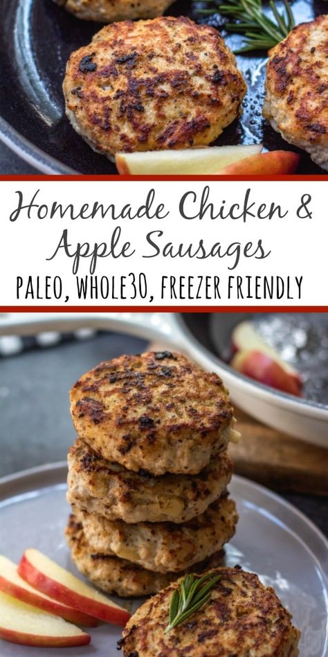 These Whole30 homemade chicken apple sausages are paleo, gluten-free, dairy-free and freezer friendly. With just a few simple ingredients you can make your own chicken and apple breakfast sausages at home and make meal prep easy! These take under 20 minutes to prepare and they are a perfect family friendly Whole30 recipe that everyone will enjoy. #whole30breakfast #paleobreakfast #whole30sausage #whole30chickensausage #homemadesausage #whole30breakfast Whole30 Recipe, Whole30 Breakfast Recipes, Meal Prep Easy, Chicken Apple, Apple Breakfast, Chicken Apple Sausage, Paleo Recipes Breakfast, Apple Sausage, Whole 30 Breakfast