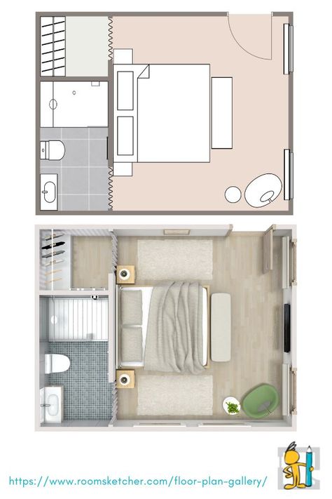 A well-planned hotel guest room has a significant effect on customer satisfaction during a stay. How you arrange the typical room elements makes a big difference in whether your guests have a pleasant visit or find the room crowded or awkward. The room layout has become so important that some hotels now post their floor plans for potential guests to review prior to booking. #hotelroom #hotellayout #hotelfloorplan #hotel design Hotel Room Layout, Room Arrangement Ideas, Hotel Room Plan, Hotel Room Design Plan, Empty Rooms Interior, Building Design Plan, Bedroom With Bathroom, Hotel Floor Plan, Bedroom Arrangement