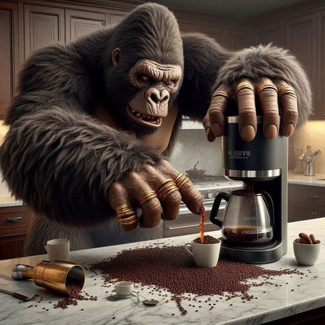 Cute Monkey Pictures, Monkey Pictures, Digimon Digital Monsters, Cute Monkey, Need Coffee, Coffee Is Life, But First Coffee, Funny Meme, Coffee Quotes