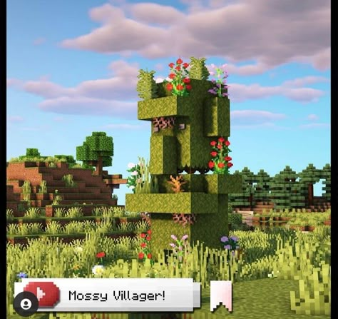 Minecraft Bushes, Minecraft Villager Statue, Small Statue Minecraft, Minecraft Building Ideas Pink, Villager Statue, Storage House Minecraft, Minecraft Server Spawn Ideas, Minecraft Fountain, Case Minecraft