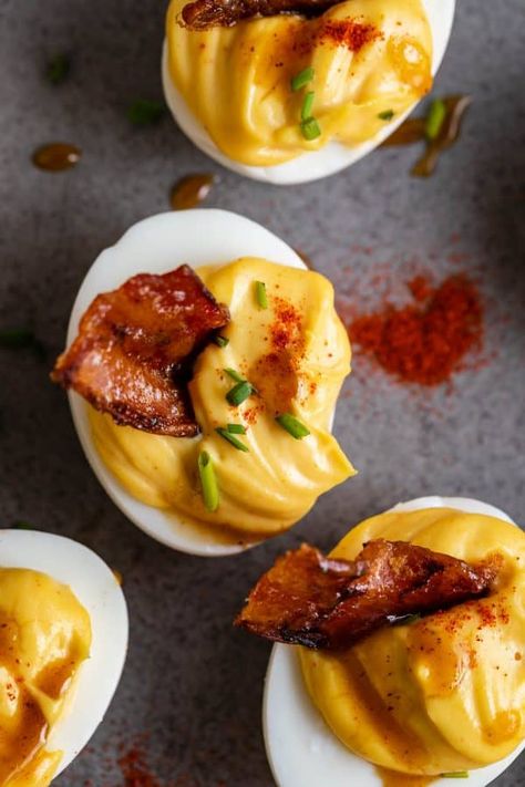 Maple Bacon Deviled Eggs, Maple Candied Bacon, Deviled Eggs Recipe Best, Bacon Deviled Eggs Recipe, Thanksgiving Deviled Eggs, Devilled Eggs Recipe Best, Maple Candy, Making Hard Boiled Eggs, The Food Charlatan