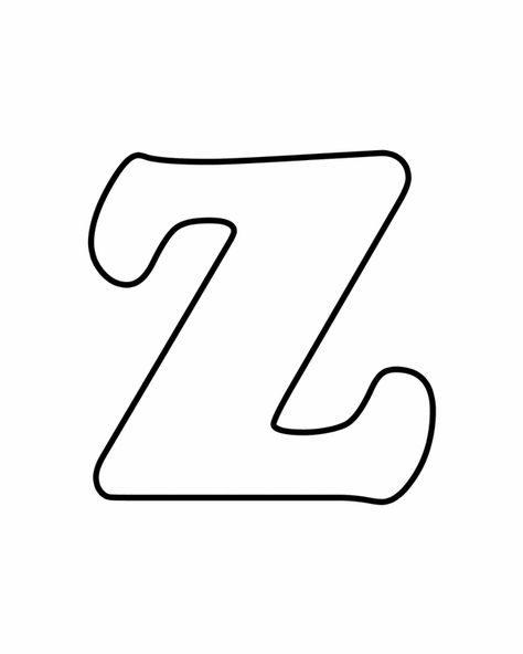 Letter Z - Free Printable Coloring Pages Alphabet Letter Templates, Kids Activity Center, Letters Printable, Abc Coloring Pages, Alphabet Templates, Alfabet Letters, Free Printable Letters, Printable Alphabet, Embroidery Alphabet