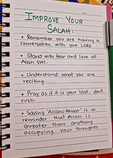 How To Make Quran Journal, Motivation For Hifz, How To Do Quran Journaling, Self Love In Islam, Islamic To Do List, Islamic Notes Aesthetic, Quran Notes Journal, Salah Journal, Islamic Journal Ideas Aesthetic