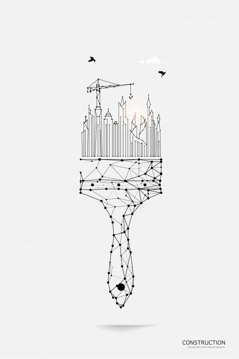 Architecture Abstract Art, Civil Engineering Tattoo, Smart City Drawing, Architecture Abstract Drawing, Future City Drawing Easy, Smart City Illustration, Architecture Art Abstract, Line Art Architecture, City Line Drawing