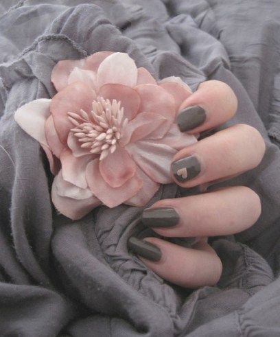 Old rose and grey ribbon for Hansen corsage and boutonniere (couldn't find color pallette). Cute Nail Polish, Gray Aesthetic, Mani Pedi, Pink Love, Pink Brown, Wedding Nails, Trendy Nails, Pink Aesthetic, A Flower