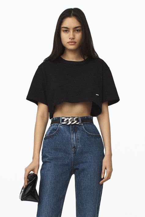 Summer Fits, Crop Tee, Alexander Wang, Denim Fashion, Alexander, Twist, Street Style, Fashion Outfits, Crop Tops