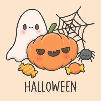 Aomam.ss | Freepik Halloween Pictures To Draw, Cute Halloween Drawings, Helloween Wallpaper, Halloween Crafts Preschool, Halloween Wallpaper Cute, Halloween Cartoon, Easy Cartoon Drawings, Ghost Cartoon, About Halloween