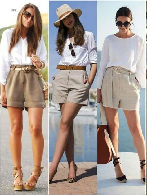 Looks Com Short, Chic Outfits Classy, Post Pregnancy Fashion, Color Blocking Outfits, Color Combinations For Clothes, Shorts Outfits Women, Casual Day Outfits, Stylish Work Outfits, Pinterest Fashion