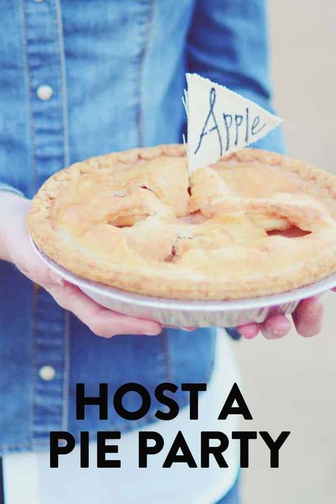 Host a Thanksgiving Pie Party Pie Party Favors, Pie Party Ideas, Pie Social, Pumpkin Pie Martini, Pie Eating Contest, Simple Thanksgiving, Thanksgiving Pie, Dessert Shots, Pie Party