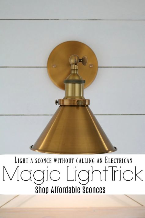 Diy Sconces Ideas, Magic Light Trick, Nesting With Grace, Eclectic Cottage, Magic Light, Wireless Lights, Puck Lights, Best Kitchen Designs, Light Magic