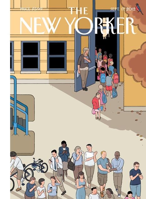 Chris Ware's Newtown-Inspired Cover for The New Yorker : The New Yorker Chris Ware, The New Yorker Magazine, New Yorker Magazine, New Yorker Covers, Back To School Art, Bd Comics, The New Yorker, Editorial Illustration, Magazine Art