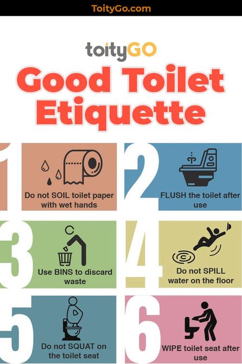 Good Toilet Etiquette Tips Toilet Etiquette, How To Paint Behind A Toilet, Bathroom Posters Funny, Bathroom Etiquette, Toilet Signage, Household Cleaning Schedule, Graphic Design Clients, Toilet Rules, Teaching Money