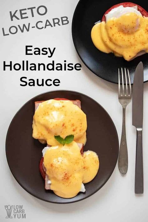 A quick and easy keto hollandaise sauce to serve over low carb egg recipes and more. It can even be used with keto egg fast recipes. You can also serve it over low carb vegetables and seafood. Keto Egg Fast Recipes, Egg Fast Recipes, Low Carb Egg Recipes, Keto Egg Fast, Egg Benedict, Low Carb Easy, Egg Fast, Sauce Hollandaise, Boiled Egg Diet Plan