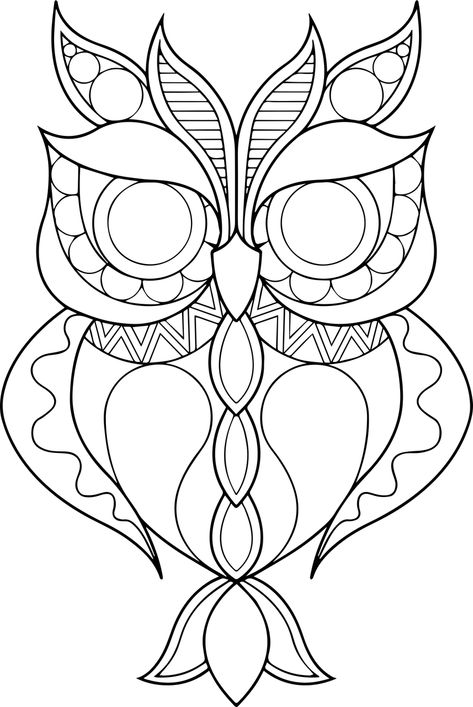 Mosaic Animal Patterns Templates, Owl Stencil, Simple Owl, Butterfly Tattoo Stencil, Owl Templates, Owl Coloring, Wood Burning Patterns Stencil, Owl Drawing, Line Drawing Art