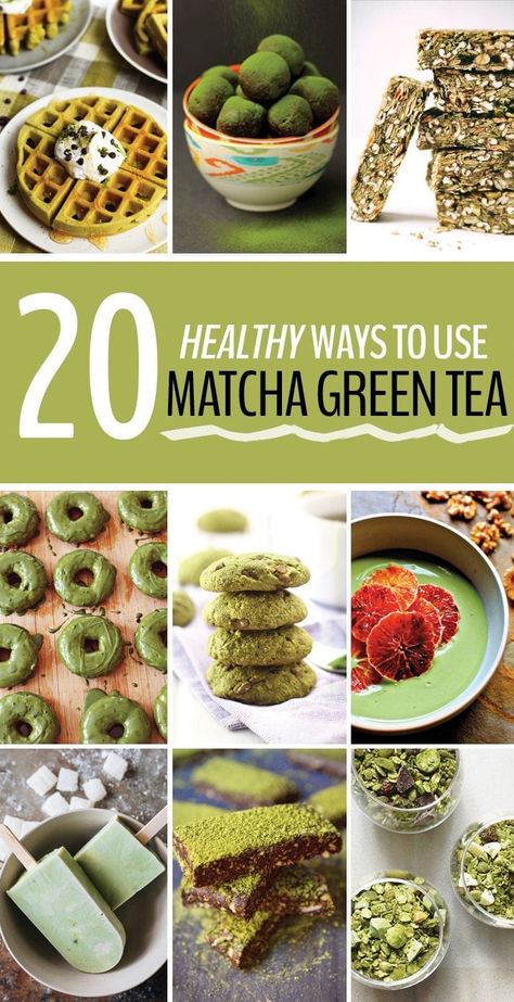 20 Healthy Recipes with Matcha Green Tea - The Healthy Maven Matcha Tea Recipes, Matcha Green Tea Recipes, Green Tea Drinks, Green Tea Recipes, Fresh Smoothies, Green Tea Latte, Desserts Snacks, Smoothies Recipes, Matcha Recipe