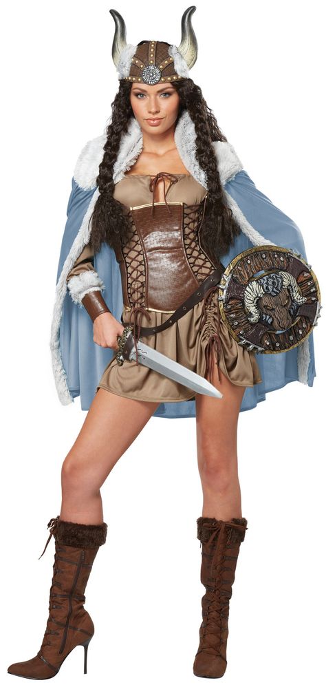 Be a Norse Goddess this Halloween in  this sexy viking costume Female Viking Costume, Victoria Costume, Viking Halloween Costume, Vikings Halloween, Costume Viking, Warrior Costume, California Costumes, Viking Costume, Viking Woman