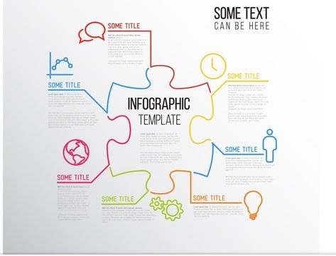 Notes Idea, Mind Map Art, Mind Map Template, Big Puzzles, Mind Map Design, Map Puzzle, Infographic Powerpoint, Creative Infographic, Vector Infographic