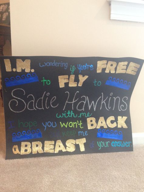 DIY Crafty- Sadie Hawkins Dance Ask Poster for Swimmer Sadie’s Poster Ideas, Sadie Hawkins Dance, Swim Quotes, Prom Posters, Diy Poster, Sadie Hawkins, Poster Idea, Swimming Quotes, Swim School