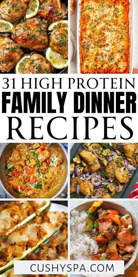 Simplify your family meal planning with these quick easy meals using high protein recipes! These protein-packed family dinners are sure to please everyone at the table. Healthy Dinners For Family Clean Recipes, Bulking Meals Recipes, Easy High Protein Family Dinners, Easy Healthy Weekday Dinners, High Protein Athlete Meals, Healthy Quick Dinner Recipes Families, Lean Protein Meals Dinners, Light High Protein Meals, High Protein Summer Dinner