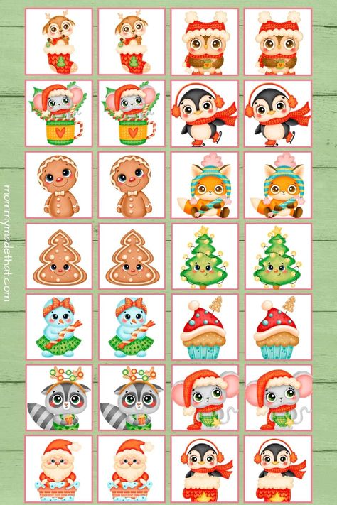 Christmas Matching Game, Christmas Memory Game, Memory Games For Kids, Easter Printables Free, Kids Memories, Family Board Games, Cool Christmas Trees, Memory Game, Free Christmas Printables