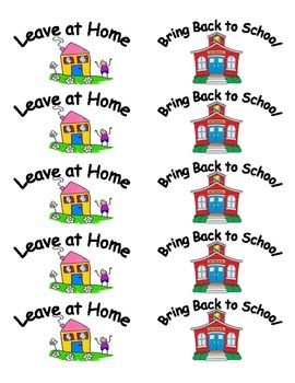 Keep at Home and Bring Back to School Labels Folder Labels For School Free, Left At Home Right Back To School Labels Free, Homework Folder Labels Free Printable, Keep At Home Return To School Labels, Left At Home Right Back To School Labels, Take Home Folder Labels, Homework Folder Labels, Preschool First Week, Back To School Labels