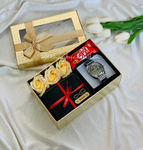 Birthday hamper for him 💗 #khantycloud #dmfororders #gift #giftideas #giftboxes #giftwrapping #watchhamper #wallethamper #custommade #customization #gifthampers Birthday Hampers For Him, Watch Hamper, Hampers For Him, Birthday Hamper, Birthday Hampers, Couple Watch, Watch Gift, Packaging Ideas, Watch Gifts