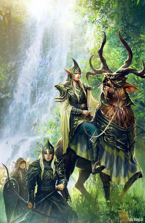 The Passing Of The Elves , fang wanglin on ArtStation at https://www.artstation.com/artwork/rRlXe Animal Wallpapers, Elves Fantasy, Forest Elf, Elf Art, Wood Elf, High Elf, Fantasy Magic, Fairies Elves, Fantasy Races