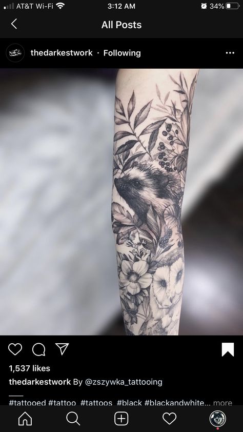 Sleeve Nature Tattoos For Women, Wildlife Half Sleeve Tattoo, Leg Sleeve Animals, Forest Arm Tattoo Women, Woodland Half Sleeve Tattoo, Woodland Theme Tattoo Sleeve, Woodland Forest Tattoo, Large Nature Tattoo, Wild Life Tattoos Sleeve