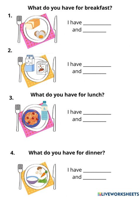 What Do You Want To Be Worksheet, Breakfast Lunch Dinner Worksheet, Food Worksheet, English Primary School, Food Lessons, Meals Breakfast, Teach English To Kids, Esl Reading, Primary English