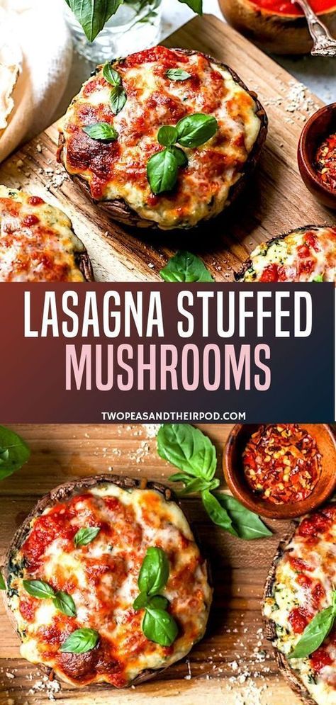 Easy Stuffed Mushroom Recipe, Portabella Mushrooms Recipes, Stuffed Mushrooms Easy, Stuffed Portobello Mushrooms, Mushroom Recipes Healthy, Stuffed Portobello, Meatless Meal, Cheese Spinach, Stuffed Mushroom