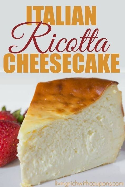 Recipes With Ricotta, Recipes With Ricotta Cheese, Italian Ricotta Cheesecake, Italian Cheesecake, Ricotta Cheese Recipes, Ricotta Cheesecake, Cheesecake Recipes Classic, Torte Cupcake, Easy Cheesecake Recipes