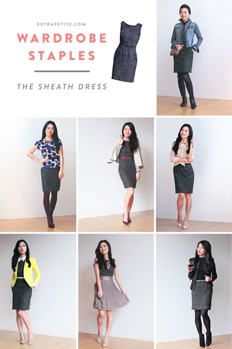 Wardrobe Staples Series: Styling a Sheath Dress Sheath Dress Outfit, Mode Tips, Extra Petite, Moda Chic, Clothes And Shoes, Professional Attire, Pencil Skirts, Black Sheath Dress, Business Outfit