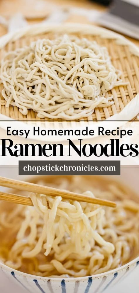 Easy homemade ramen noodles recipe without using a noodle-making machine. You can make delicious noodles at home with just 4 ingredients. #japaneseramen #noodlerecipes #recipes #noodlerecipeseasy #noodlerecipessoup #noodles #recipeseasy #ramennoodlerecipes Home Made Ramen Noodles, Ramen Noodle Recipes Homemade, Easy Homemade Ramen, Noodles From Scratch, Homemade Ramen Noodles, Ramen Noodle Recipes Easy, Ramen Noodles Recipe, Noodle Recipes Homemade, Delicious Noodles