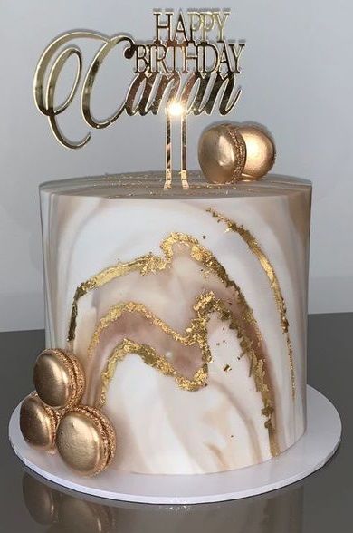 Cake Designs For Ladies, 50th Birthday Cake For Women, Birthday Cake For Women Elegant, Tårta Design, Golden Birthday Cakes, Beautiful Birthday Cake, Birthday Cake Designs, Modern Birthday Cakes, Fondant Cake Designs