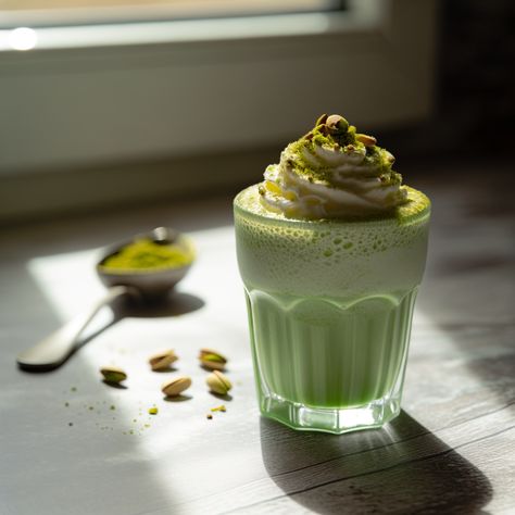 A creamy, nutty, and refreshing pistachio coffee frappuccino that rivals your favorite coffee shop's version. Pistachio Coffee, Chai Tea Latte Starbucks, Espresso Dessert, Caramel Waffles, Frappuccino Starbucks, Starbucks Hot Chocolate, Passion Tea Lemonade, Matcha Tea Latte, Coffee Frappuccino