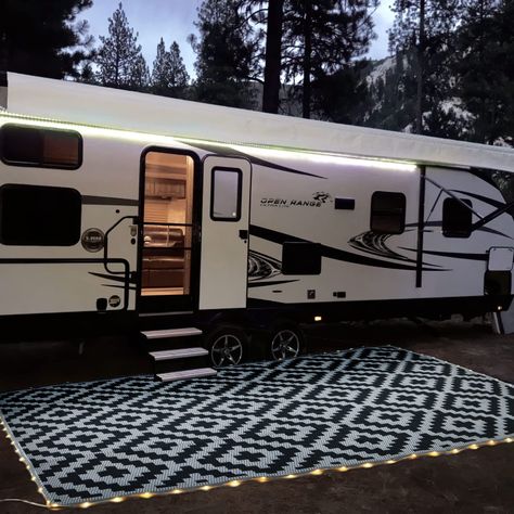 Rv Deck, Camping Mats, Plastic Rugs, Rv Interior Design, Camping Rug, Plastic Rug, Travel Trailer Camping, Diy Camper Remodel, Deck Porch