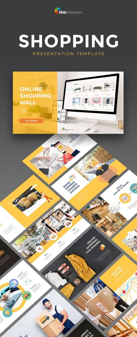 Online Shopping Theme related PPT Templates. Get unlimited access to over 16,200+ presentation materials with our One year Account. Suitable for each industries. High quality, get your own editable pre-designed slides. #SlideMembers #Business #Shopping #Proposal #Multipurpose #Online #Cart #Store #Sale #Discount #Report #Retail #Marketing #Ecommerce #PPT #freePowerpointTemplate #Design #freepresentation #PowerpointTemplate #presentation #templates #GoogleSlides #PowerPoint #PPTdeck #freePPT Presentation Template Design, Powerpoint Icon, Retail Marketing, Presentation Layout, Powerpoint Template Free, Power Point Template, Shopping Malls, Ppt Template, Yellow Tones